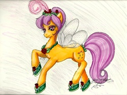 Size: 600x446 | Tagged: safe, artist:gina-su, rosedust, flutter pony, g1, female, queen rosedust, solo, traditional art