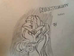 Size: 960x720 | Tagged: safe, artist:linkinparkbrony, nightmare rarity, g4, spoiler:comic, female, sketch, solo, traditional art