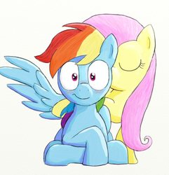 Size: 784x814 | Tagged: safe, artist:dr-waveband, fluttershy, rainbow dash, g4, blushing, female, kissing, lesbian, ship:flutterdash, shipping