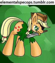 Size: 2200x2500 | Tagged: safe, artist:novaspark, applejack, earth pony, pony, g4, 30 minute art challenge, clothes, eyepatch, female, mare, mouth hold, pirate, solo, sword, weapon