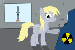 Size: 3000x2000 | Tagged: safe, artist:dragonfoorm, derpy hooves, pegasus, pony, g4, female, mare, missile, nuclear weapon, solo, this will end in tears, this will end in tears and/or death, xk-class end-of-the-world scenario