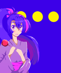 Size: 2100x2500 | Tagged: safe, artist:applestems, twilight sparkle, human, g4, alternate hairstyle, candy apple, female, high ponytail, humanized, kimono (clothing), lineless, long hair, needs more saturation, ponytail, small hands, solo, yukata
