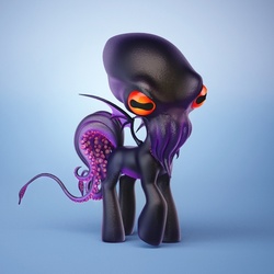 Size: 600x600 | Tagged: safe, cuttlefish, hybrid, 3d, ambiguous gender, cthulhu, lovecraft, monster, solo, tentacles, toy