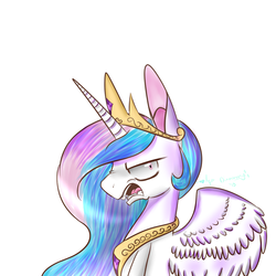 Size: 1000x1000 | Tagged: safe, artist:aquadiamonds, princess celestia, g4, angry, female, solo