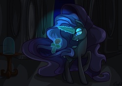 Size: 1754x1240 | Tagged: safe, artist:s4vin, nightmare rarity, g4, female, flower, glowing, magic, rose, solo