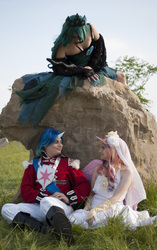 Size: 2136x3404 | Tagged: safe, artist:crimsoncosplays, artist:darksilverhawk, artist:thelordcommander, artist:tokokono, princess cadance, queen chrysalis, shining armor, tom, human, g4, canterlot, colossalcon, cosplay, irl, irl human, photo