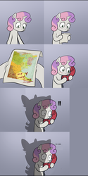 Size: 2000x4000 | Tagged: safe, sweetie belle, equestria divided, g4, blushing, exploitable meme, imminent foalcon, imminent rape, imminent sex, implied twilight sparkle, map, offscreen character, phone, shadow, sweetie's note meme