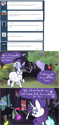 Size: 804x1695 | Tagged: safe, artist:otterlore, rarity, drider, monster pony, original species, parasprite, spider, spiderpony, g4, cave, comic, crystal, fabric, ornament, species swap, speech bubble, spider web, spiderponyrarity, tree, tumblr