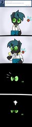 Size: 447x1788 | Tagged: safe, artist:firehazard14, oc, oc only, changeling, parasprite, blackout, cherry, drstrangeling, tumblr