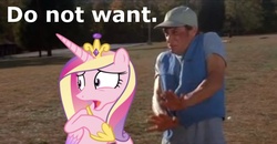 Size: 658x342 | Tagged: safe, princess cadance, g4, do not want, ernest goes to camp, ernest p. worrell, jim varney, ponies in real life, reaction image