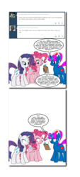 Size: 840x1856 | Tagged: safe, artist:dekomaru, pinkie pie, rarity, tumblr:ask twixie, g4, tumblr