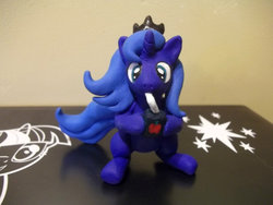 Size: 1024x768 | Tagged: safe, artist:springveil, princess luna, twilight sparkle, g4, cutie mark, filly, irl, juice box, photo, sculpture, woona