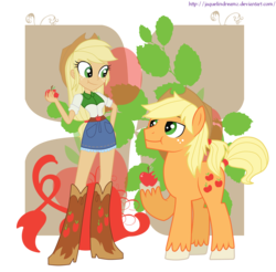 Size: 3872x3816 | Tagged: dead source, source needed, safe, artist:jaquelindreamz, applejack, human, equestria girls, g4, apple, applejack (male), eating, food, human ponidox, rule 63, self ponidox