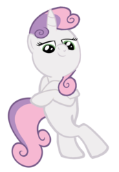 Size: 789x1143 | Tagged: safe, artist:kuren247, sweetie belle, pony, g4, bipedal, cool, crossed legs, female, simple background, solo, transparent background, vector