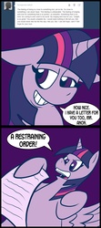 Size: 2400x5400 | Tagged: safe, artist:pembroke, twilight sparkle, alicorn, pony, g4, anothertwilightsparkle, female, mare, restraining order, tumblr, twilight sparkle (alicorn)