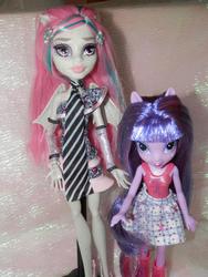 Size: 720x960 | Tagged: safe, artist:rayedelsol, twilight sparkle, equestria girls, g4, comparison, doll, equestria girls prototype, irl, monster high, photo, size comparison, toy