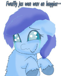 Size: 801x998 | Tagged: safe, artist:inkiepie, fluffy pony, crying, fluffy pony original art, hug, sad, solo