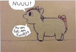 Size: 901x615 | Tagged: safe, fluffy pony, fat, fluffy pony original art, solo