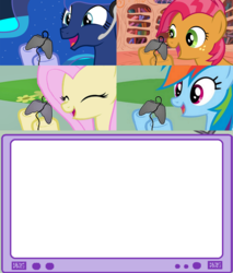 Size: 782x918 | Tagged: safe, babs seed, fluttershy, princess luna, rainbow dash, pegasus, pony, gamer luna, g4, exploitable meme, female, gamer babs, gamer meme, gamerdash, gamershy, mare, meme, template, tv meme