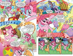 Size: 1143x879 | Tagged: safe, idw, official comic, pinkie pie, ponyacci, twilight sparkle, earth pony, pony, unicorn, g4, micro-series #5, my little pony micro-series, spoiler:comic, accordion, comic, female, male, musical instrument, organ, song