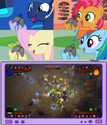 Size: 782x918 | Tagged: safe, babs seed, fluttershy, princess luna, rainbow dash, pegasus, pony, gamer luna, g4, diablo (series), diablo iii, exploitable meme, female, gamer babs, gamer meme, gamerdash, gamershy, mare, meme, tv meme