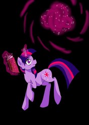 Size: 752x1063 | Tagged: dead source, safe, artist:derpsonhooves, twilight sparkle, g4, book, female, magic, solo
