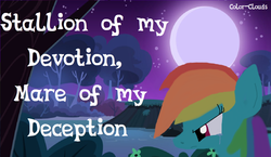 Size: 1024x592 | Tagged: safe, artist:littlecloudie, rainbow dash, g4, female, moon, solo