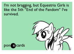 Size: 420x306 | Tagged: safe, rainbow dash, equestria girls, g4, my little pony equestria girls, end of ponies, equestria girls drama, female, ponecards, solo, your ecards