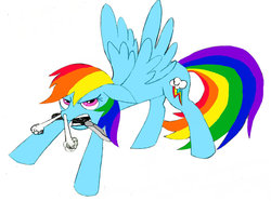 Size: 1035x772 | Tagged: safe, artist:gilgondorin, rainbow dash, g4, female, knife, solo