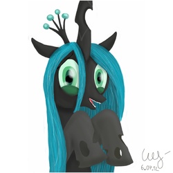 Size: 1600x1600 | Tagged: safe, artist:wolver87, queen chrysalis, changeling, changeling queen, g4, crown, female, jewelry, regalia, solo