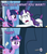 Size: 1280x1440 | Tagged: safe, edit, edited screencap, screencap, rarity, twilight sparkle, pony, unicorn, g4, games ponies play, my little pony: friendship is magic, grammar error, hub logo, insulting rarity, inverted mouth, meme, unicorn twilight