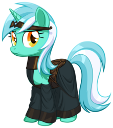 Size: 706x800 | Tagged: safe, artist:endlessnostalgia, lyra heartstrings, pony, unicorn, g4, battlemage, clothes, crossover, dragon age, fanfic, fanfic art, female, looking at you, pony age, robe, robes, simple background, solo, standing, transparent background, vector