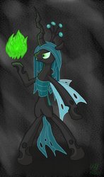 Size: 685x1166 | Tagged: safe, artist:wolver87, queen chrysalis, changeling, changeling queen, g4, bipedal, female, solo