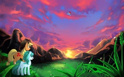 Size: 1280x800 | Tagged: safe, artist:bakki, applejack, rainbow dash, oc, g4