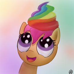 Size: 800x800 | Tagged: safe, artist:inivonwini, scootaloo, g4, cute, cutealoo, female, solo