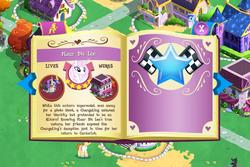 Size: 960x640 | Tagged: safe, gameloft, donut joe, fleur-de-lis, minuette, alicorn, changeling, pony, unicorn, g4, introduction card, joe, nice save gameloft