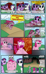 Size: 1024x1638 | Tagged: safe, artist:firefanatic, pinkie pie, rarity, spike, twilight sparkle, alicorn, pony, g4, alliance, comic, crying, drama queen, everfree forest, fainting couch, female, mare, pinkamena diane pie, pinkie sense, twilight sparkle (alicorn)