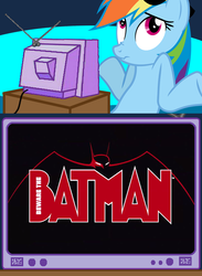 Size: 563x769 | Tagged: safe, rainbow dash, g4, batman, beware the batman, dc comics, exploitable meme, tv meme