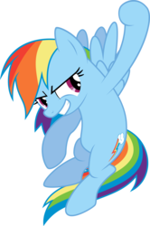 Size: 6634x10000 | Tagged: safe, artist:starshinecelestalis, rainbow dash, pegasus, pony, g4, absurd resolution, angry eyes, female, flying, mare, simple background, smiling, smirk, solo, transparent background, vector