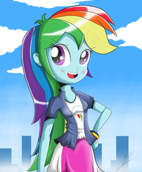 Size: 4841x5870 | Tagged: safe, artist:the-butch-x, rainbow dash, equestria girls, g4, absurd resolution, clothes, female, hand on hip, skirt, solo