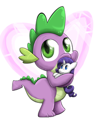 Size: 2736x3632 | Tagged: safe, artist:mordecairigbylover, rarity, spike, g4, female, heart, hilarious in hindsight, male, plushie, rarity plushie, ship:sparity, shipping, solo, straight