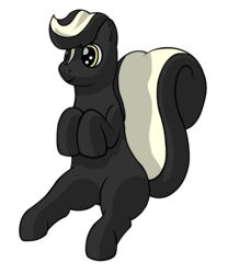 Size: 665x800 | Tagged: safe, artist:jovialpony, oc, oc only, oc:jovial, original species, skunk, skunk pony, solo