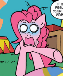 Size: 368x444 | Tagged: safe, idw, official comic, pinkie pie, g4, spoiler:comic, female, solo