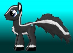 Size: 871x630 | Tagged: safe, artist:tbolt, oc, oc only, original species, skunk, skunk pony, solo