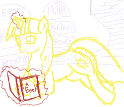 Size: 1500x1300 | Tagged: safe, artist:red note, twilight sparkle, g4, book, golden oaks library, library, mutha fukken books yo, reading, sketch