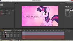 Size: 1920x1080 | Tagged: safe, artist:zelatynowy, twilight sparkle, pony, unicorn, g4, adobe after effects, implied farting, twilight fartle, unicorn twilight