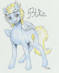 Size: 993x1227 | Tagged: safe, artist:bekuno, lightning streak, g4, solo, wonderbolts