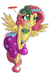 Size: 1017x1546 | Tagged: safe, artist:walliscolours, fluttershy, pegasus, pony, a canterlot wedding, g4, season 2, belly button, blushing, bridesmaid dress, bridesmaid fluttershy, clothes, dress, female, flutterbeautiful, gown, mare, playing with dress, simple background, solo, transparent background