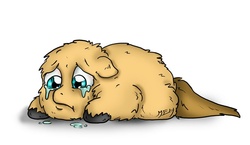 Size: 750x436 | Tagged: safe, artist:meh, fluffy pony, amputee, crying, fluffy pony original art, sad, solo