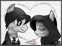 Size: 1024x754 | Tagged: safe, artist:balloons504, pony, paper, paper airplane, paperman, ponified